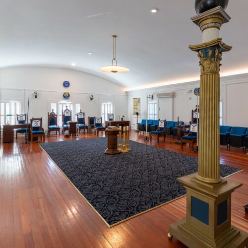 Masons of California - Interior of Benicia Masonic Hall