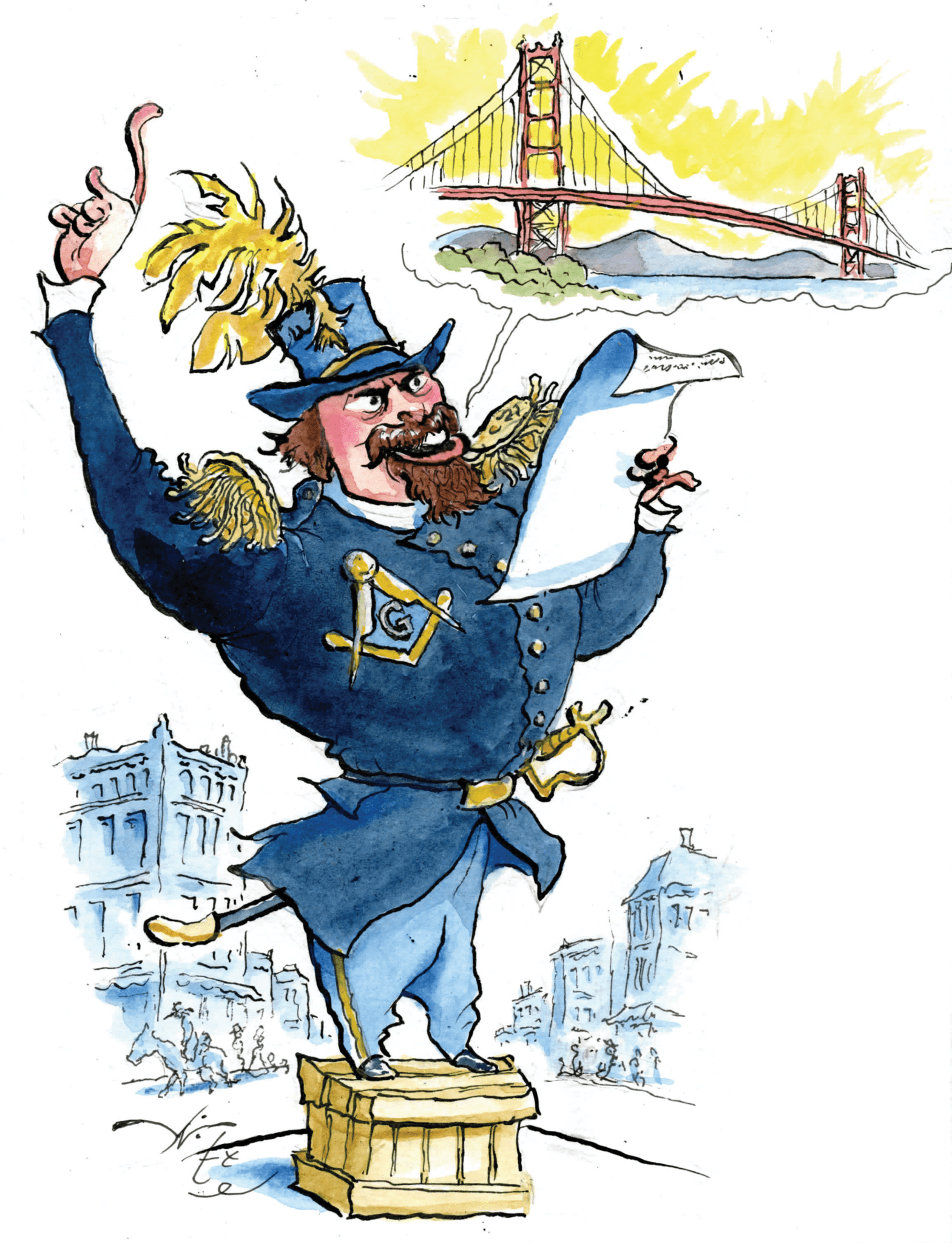 Emperor Norton I, also known as Joshua Norton, the legendary San Francisco eccentric and Freemason, first proposed building the San Francisco Bay Bridge 150 years ago.